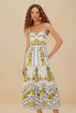 Farm Rio Sicily Midi Dress in Off White