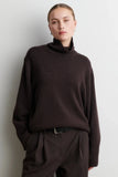 Second Female Alpha Knit T Neck in Dark Brown