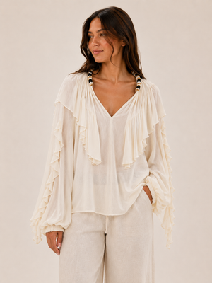 Scarlet Poppies Saloni Top in Papyrus