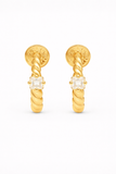 Talis Chains Everyday Twist Hoops in Cz Gold