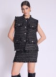 Berenice Vador Tweed Gilet in Black