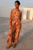 Never Fully Dressed Paisley Balloon Trousers in Brown