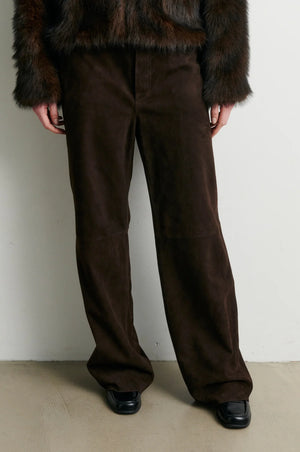 Second Female Zonie Suede Jeans in Demitasse