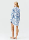 Melissa Odabash Paige Shirt in Blue Leaf