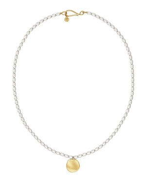 Edblad Pearl Signet Necklace in Gold