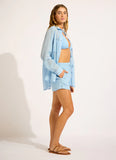 Seafolly Breeze Beach Shirt in Powder Blue
