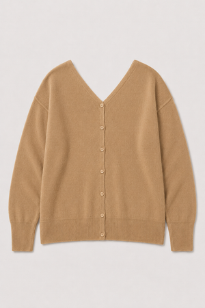 Solocascmir Button Jumper in Camel