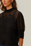 Farm Rio Black Short Sleeve Blouse