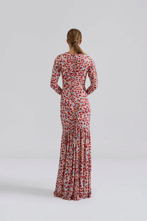 By Malina Danielle Drape Jersey Maxi Dress in Rose