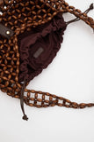 Malina Elvina Wood Pearl Bag in Expresso