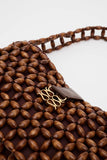 Malina Elvina Wood Pearl Bag in Expresso