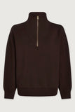 Varley Hawley Half Zip Sweat in Coffee Bean