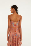 Farm Rio Boho Enchance Mocha Ties Blouse in Mocha