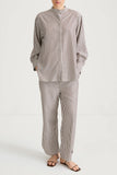 Style In Mandria Stripe Shirt in Brown
