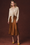 Silk 95 Five Chamonix Midi Skirt in Nutmeg