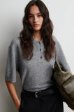Second Female Longo Short Sleeve Knit in Grey Marl