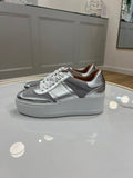 Donna Lei Flatform Suede Trainer in Silver