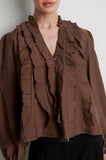 Second Female Rayna Frill Top in Carafe