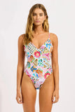 Seafolly Parfait V Neck One Piece in Pink