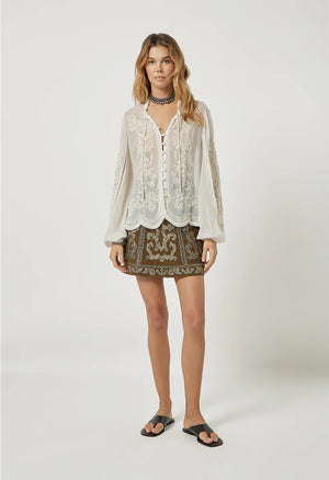 Scarlet Poppies Ultane Top in Vanilla