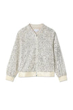 Never Fully Dressed Sequin Bomber Jacket in Silver
