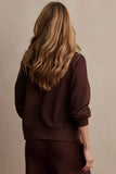 Varley Hawley Half Zip Sweat in Coffee Bean