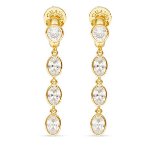 Talis Chains Three Drop Huggies in Gold