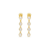 Talis Chains Three Drop Huggies in Gold