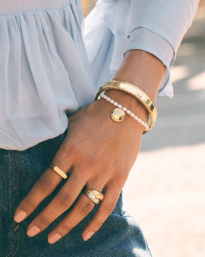 Edblad Pearl Signet Bracelet in Gold