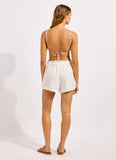 Seafolly Side Drawstring Shorts in White