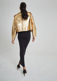 Jane & Tash Oversized Leather Jacket in Gold