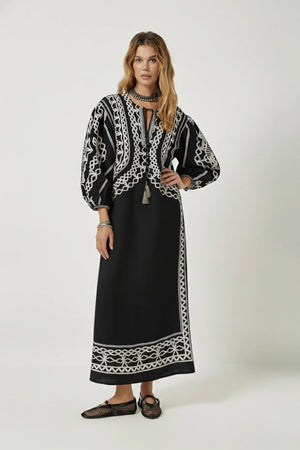 Scarlet Poppies Tahara Kaftan in Black