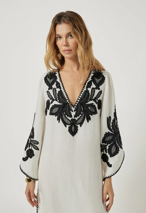 Scarlet Poppies Hadiya Kaftan in Vanilla