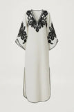Scarlet Poppies Hadiya Kaftan in Vanilla