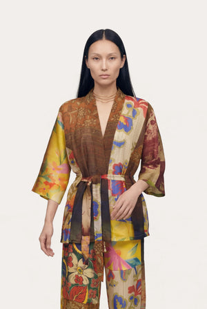 120% Lino Kimono in Multi