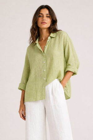 120% Lino Blouse in Apple