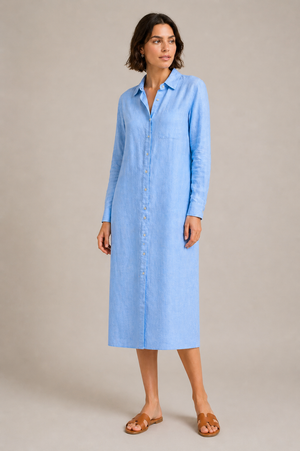 120% Lino Dress in Pacific