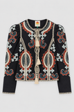 Farm Rio Fantasy Long Sleeve Top in Black