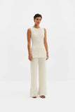 Malina Alycia Knitted Fringe Pants in White