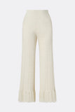 Malina Alycia Knitted Fringe Pants in White
