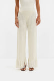Malina Alycia Knitted Fringe Pants in White