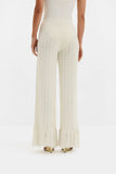 Malina Alycia Knitted Fringe Pants in White