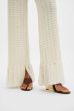Malina Alycia Knitted Fringe Pants in White