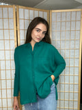 Not Shy Andrea Shirt in Emerald