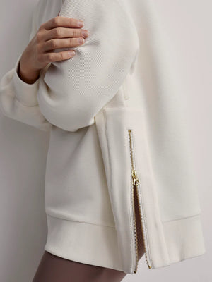 Varley Mae Longline Sweat in Ivory