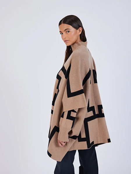 Not Shy Leksa Cape in Camel – The Gate Boutique