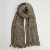 Caleido Big Weave Scarf in Taupe
