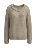 Smith And Soul Hairy Raglan Knit in Stone