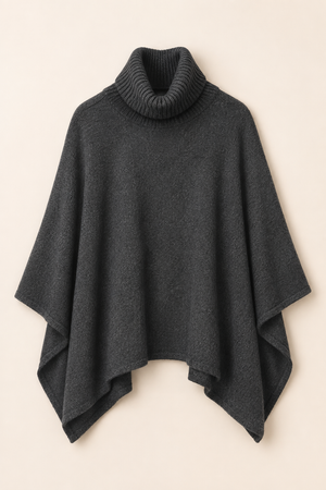 Berenice Madette Poncho Knit in Dark Grey