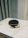 Abro Small Plaited Belt in Black